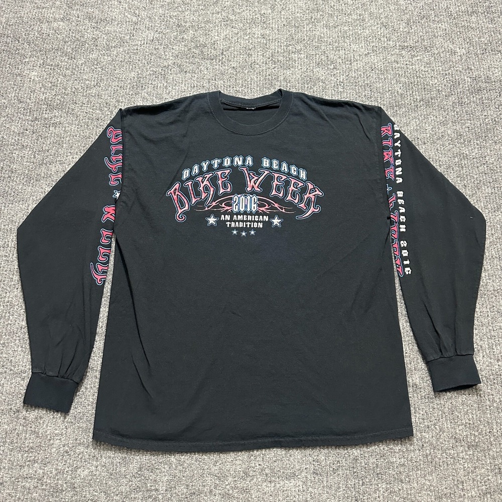 Daytona‎ Beach 2016 Bike Week Mens Sweatshirt Chest 45" Pullover Long Sleeve